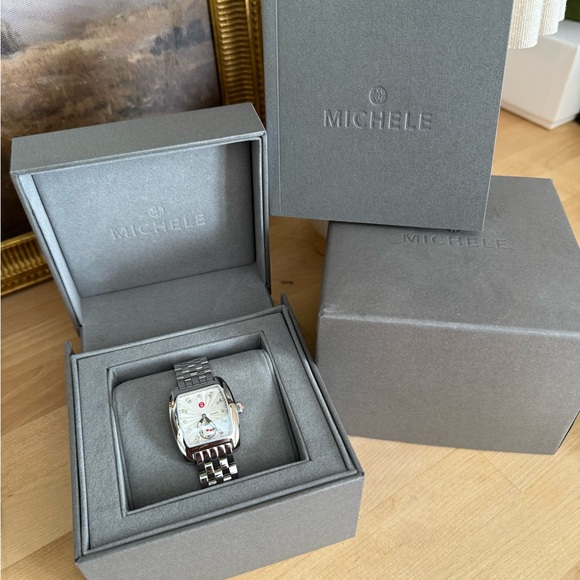 Michele Silver Watch with Gray Box - Picture 1 of 9